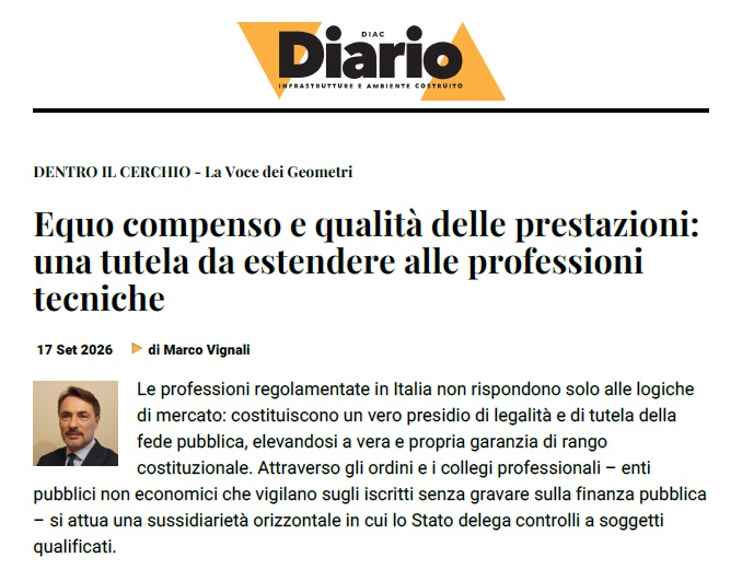 Dentro il cerchio, equo compenso e qualità delle prestazioni: una tutela da estendere alle professioni tecniche